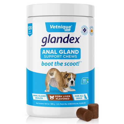 120 Count Pork Liver Flavored Glandex Anal Gland Support Chews