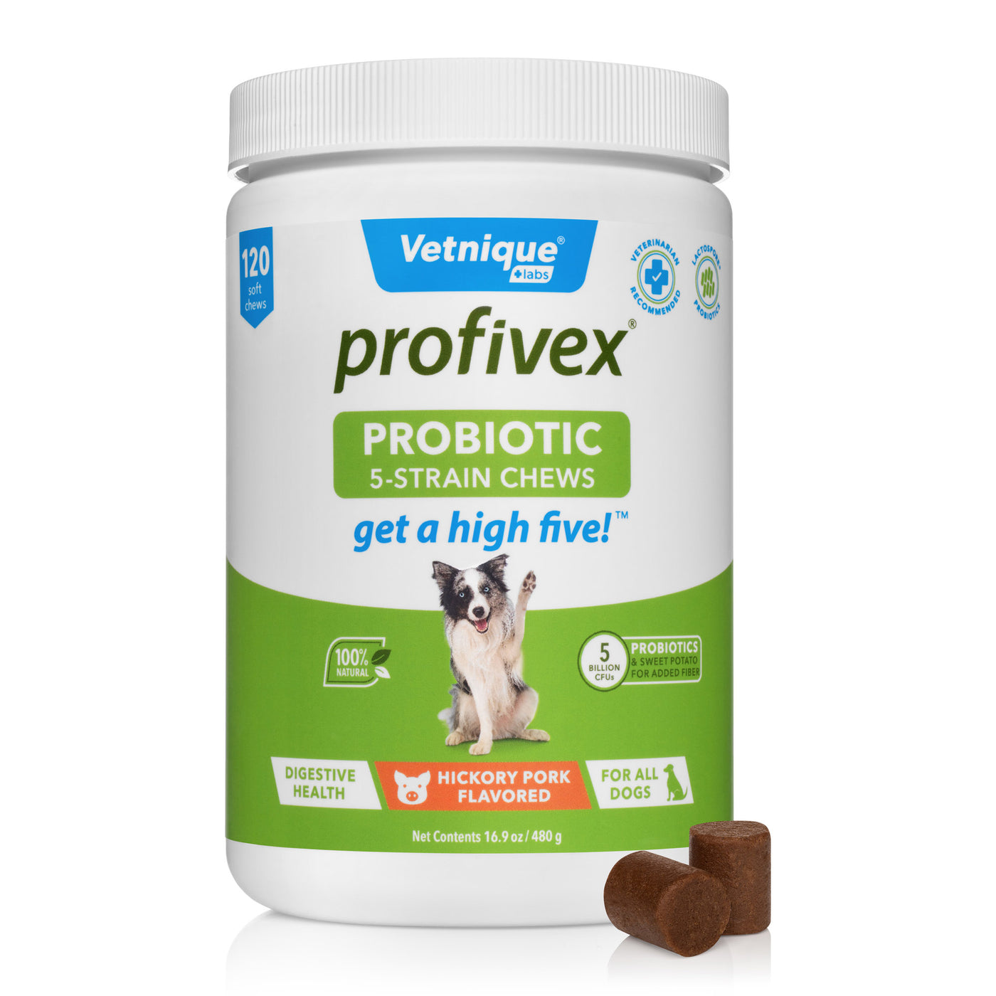 Profivex® Five Strain Probiotic Soft Chew Treats for Dogs 120 Count