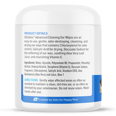 Back of Packaging- Oticbliss™ Advanced Cleaning Ear Wipes - 100 ct