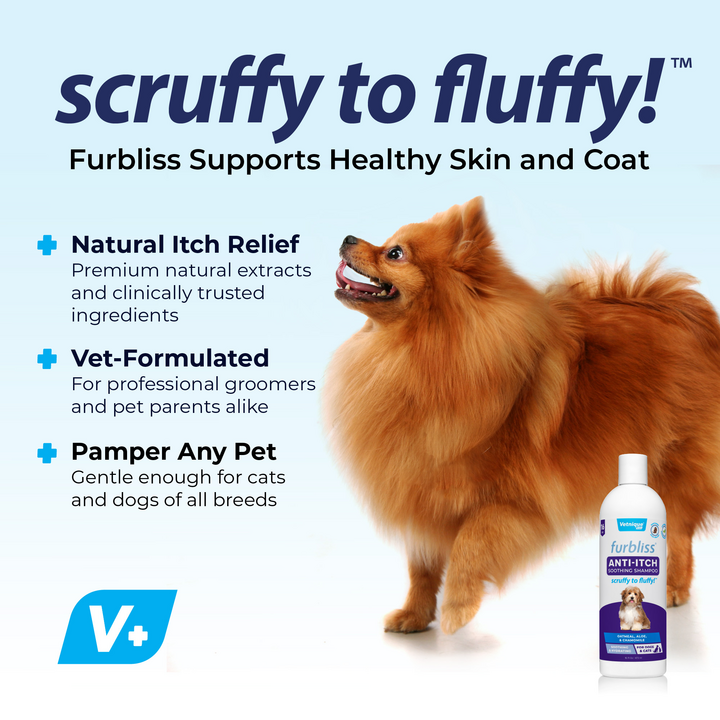 Scruffy to Fluffy with Furbliss® Soothing Anti-Itch Shampoo 16oz