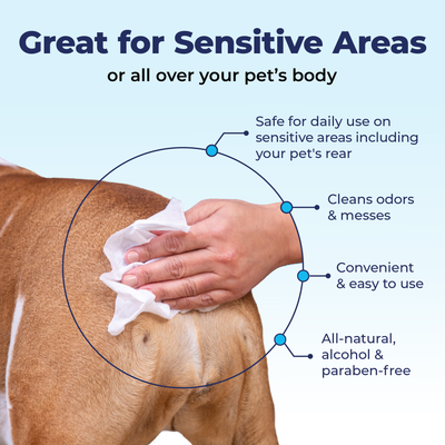 Great for Sensitive Areas Glandex Rear End Pet Wipes