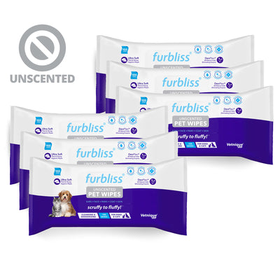 Furbliss® Hygienic Grooming Pet Wipes 6 pack unscented
