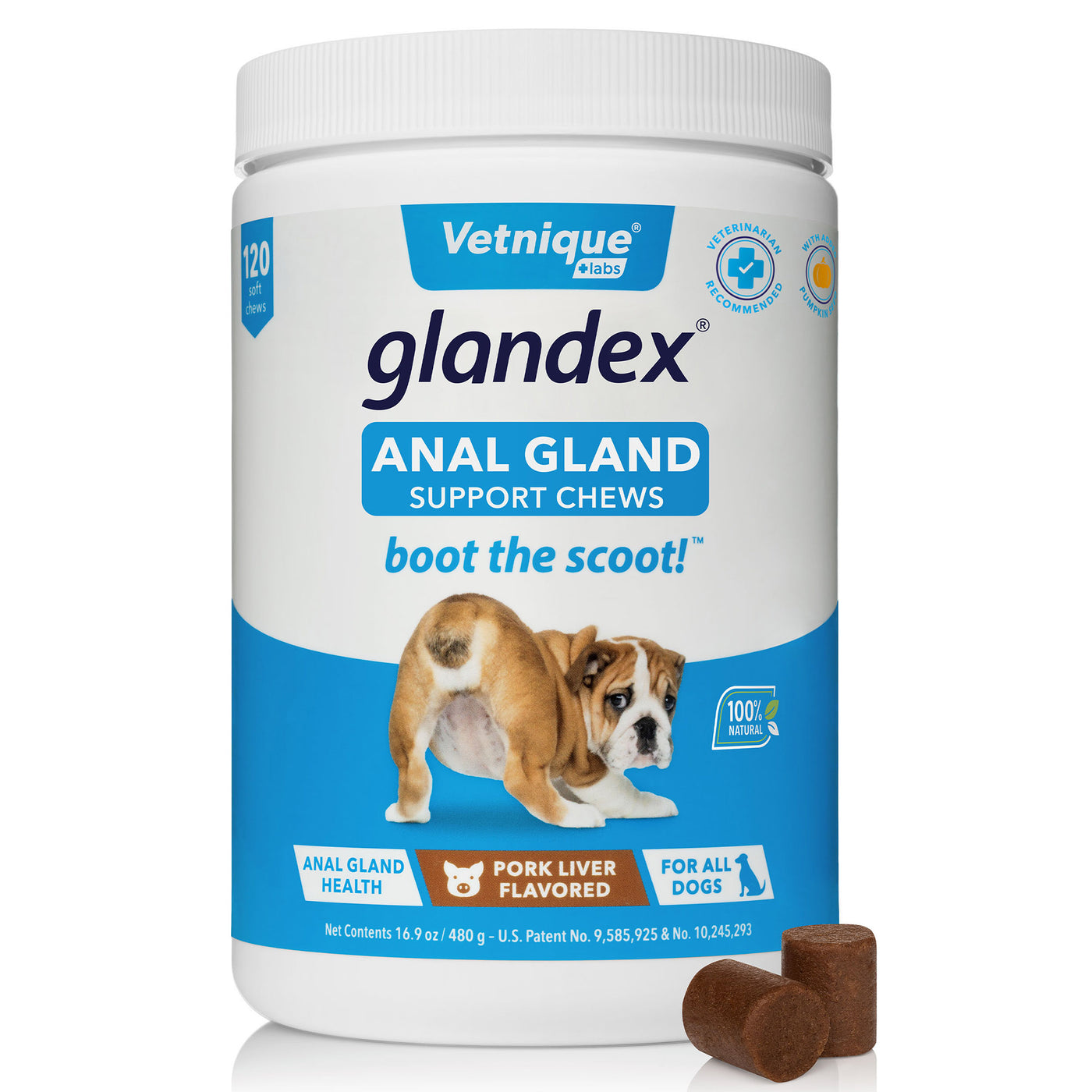 Glandex® Anal Gland Supplement for Dogs with Pumpkin - 120 Chews-