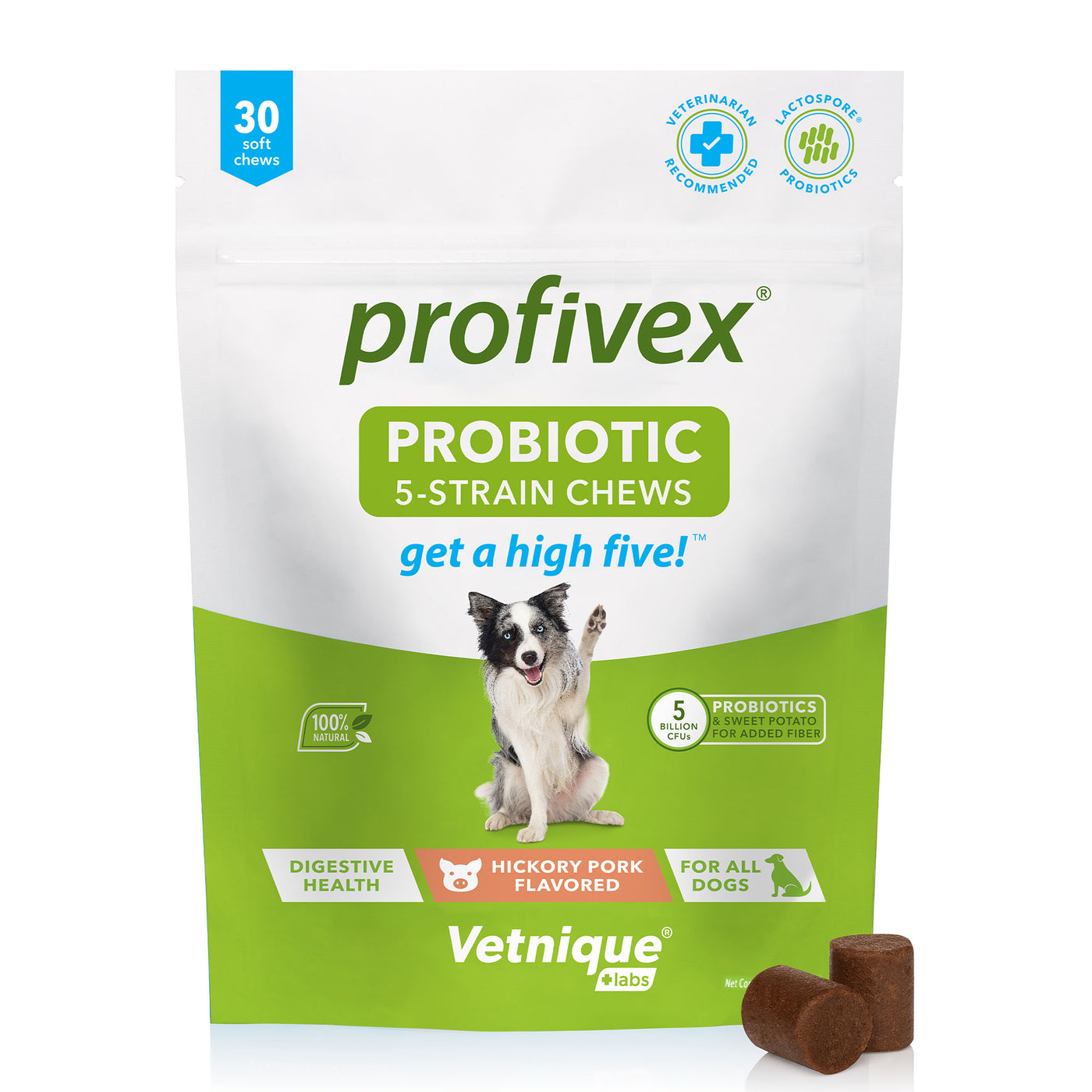 Profivex® Five Strain Probiotic Soft Chew Treats for Dogs - 30 Chews