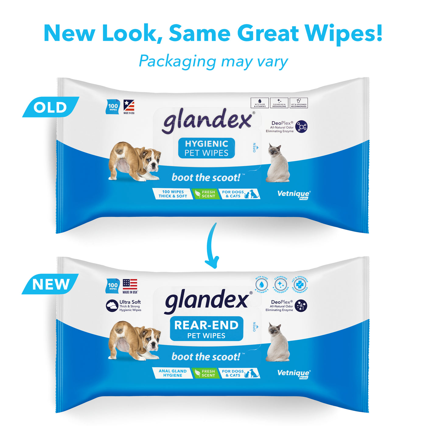 Glandex Rear End Pet Wipes New Packaging
