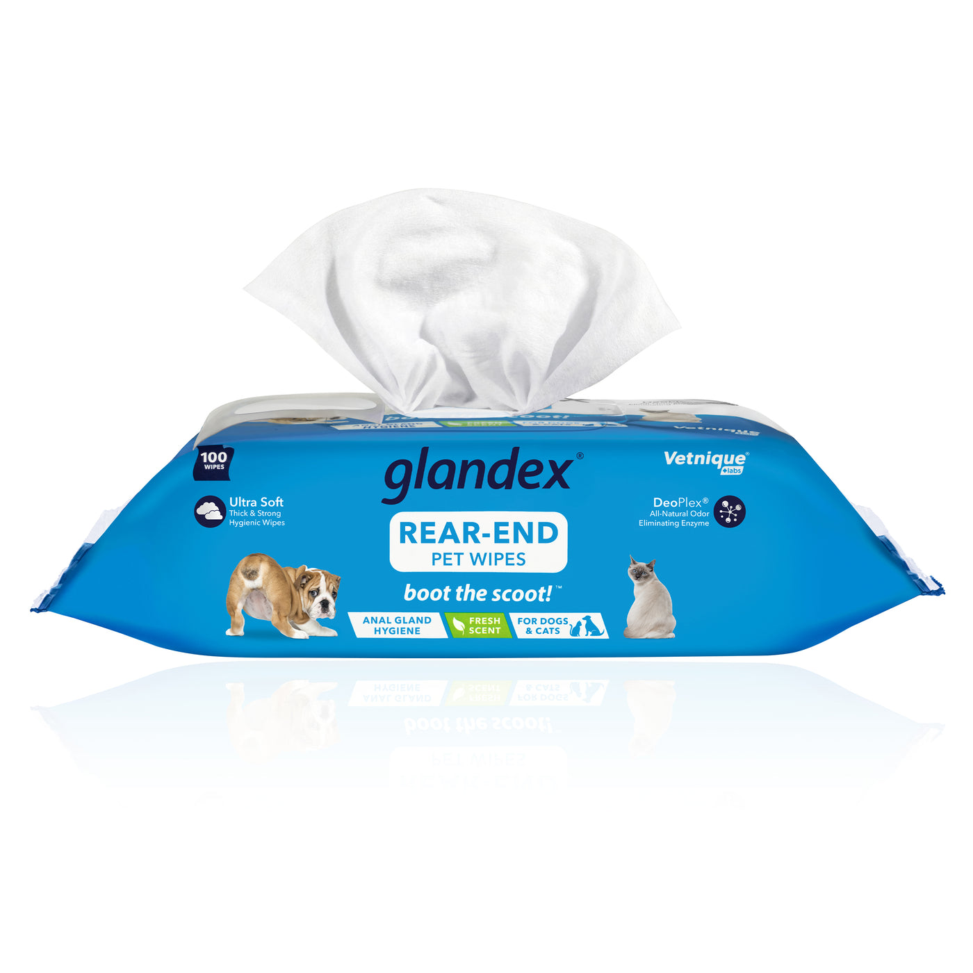 Glandex Rear End Pet Wipes 100 Count
