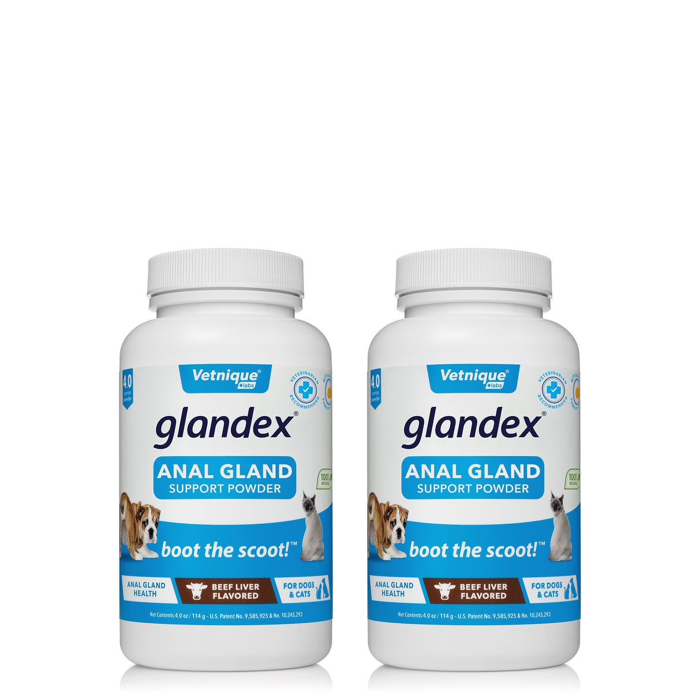 Glandex® Anal Gland Supplement for Dogs & Cats with Pumpkin - 4.0 oz Powder 2 Pack Beef Liver
