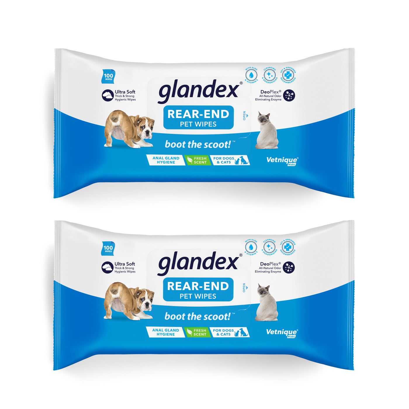 2 Pack Glandex Rear End Pet Wipes