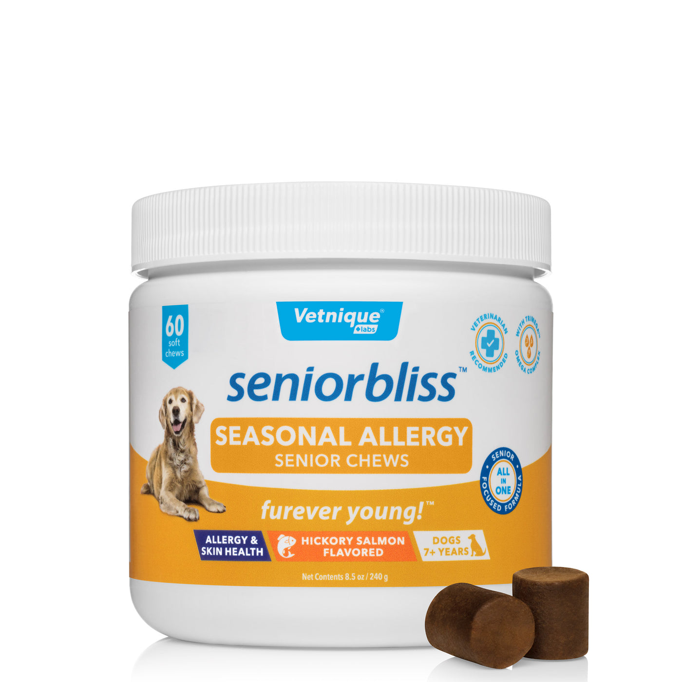 Seniorbliss™ Seasonal Allergy Supplement for Senior Dogs - 60 Chews